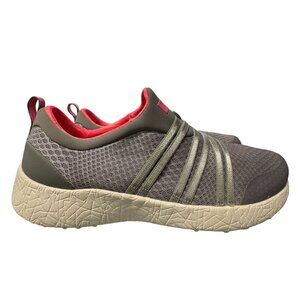 Skechers Burst Very Daring Sneakers Womens 7.5 Gray Coral Slip On Shoes